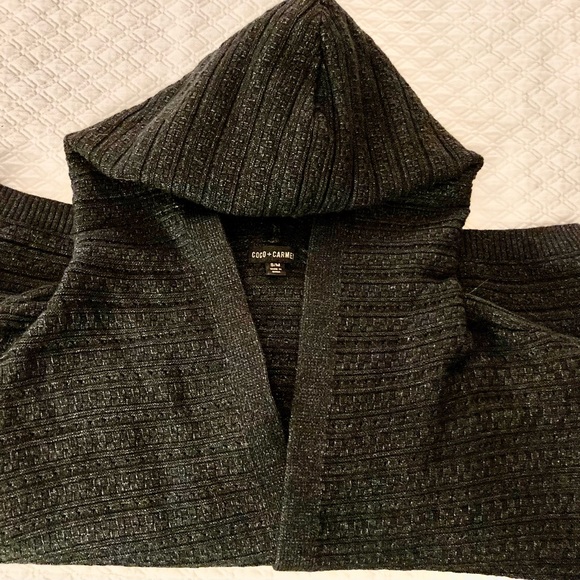 Coco + Carmen Hooded Sweater Vest S/M Pockets - Picture 4 of 6